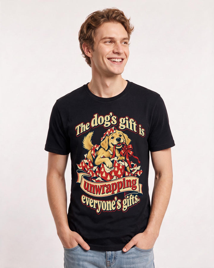 Christmas Black T-Shirt for Men – Holiday Theme Graphic Tee product image 1