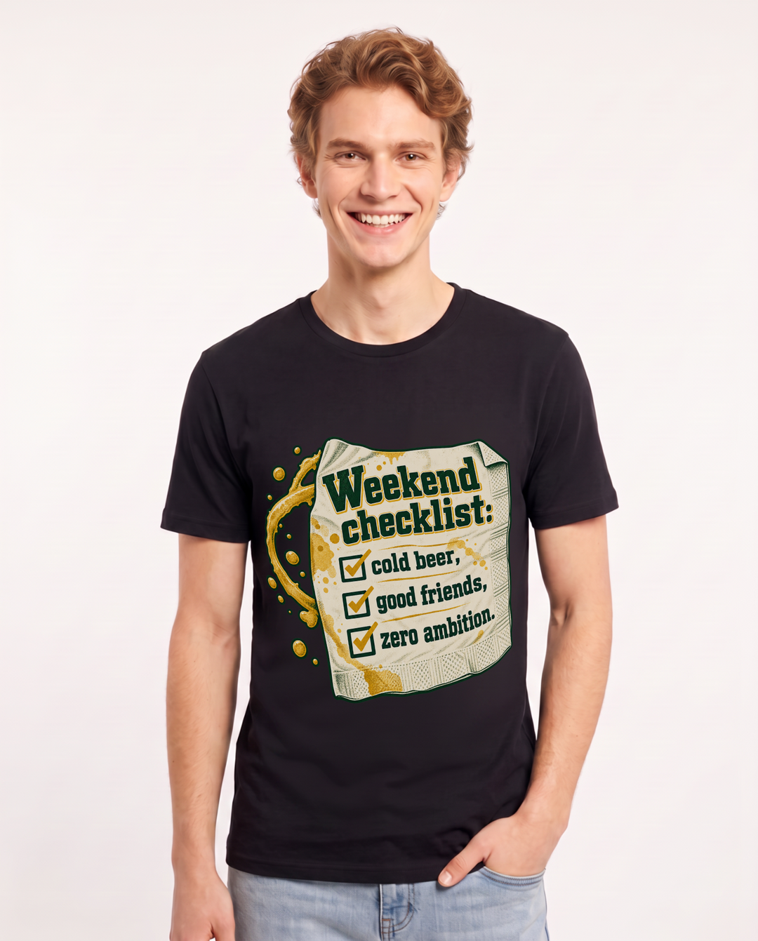 Beer Black T-Shirt for Men – Everyday Expression Graphic Tee product image 3