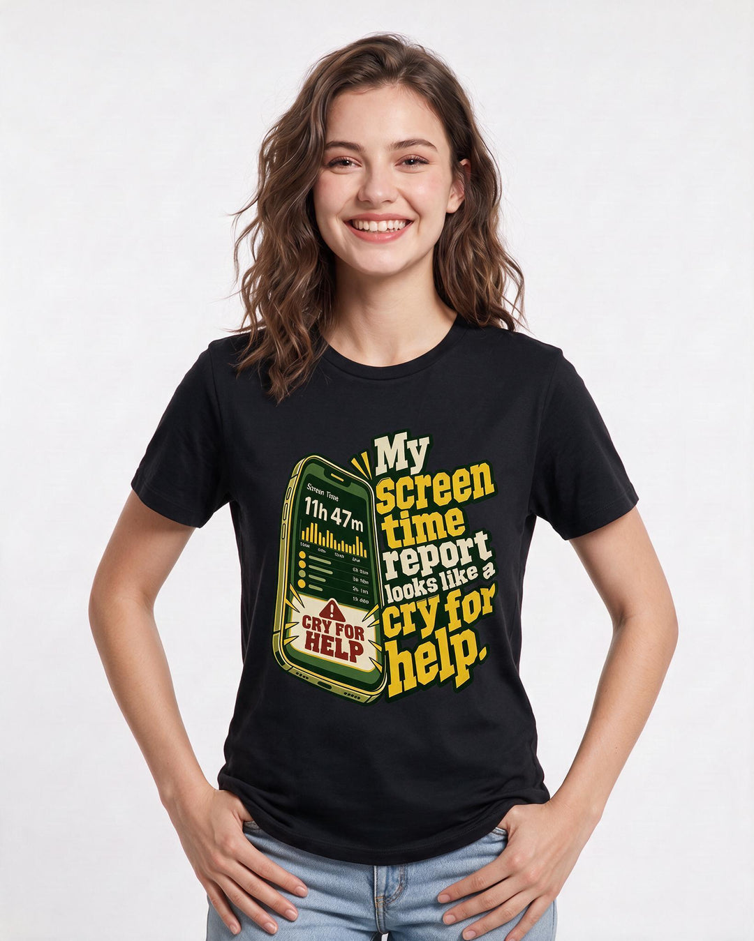 Meme Black T-Shirt for Women – Everyday Expression Graphic Tee product image 1