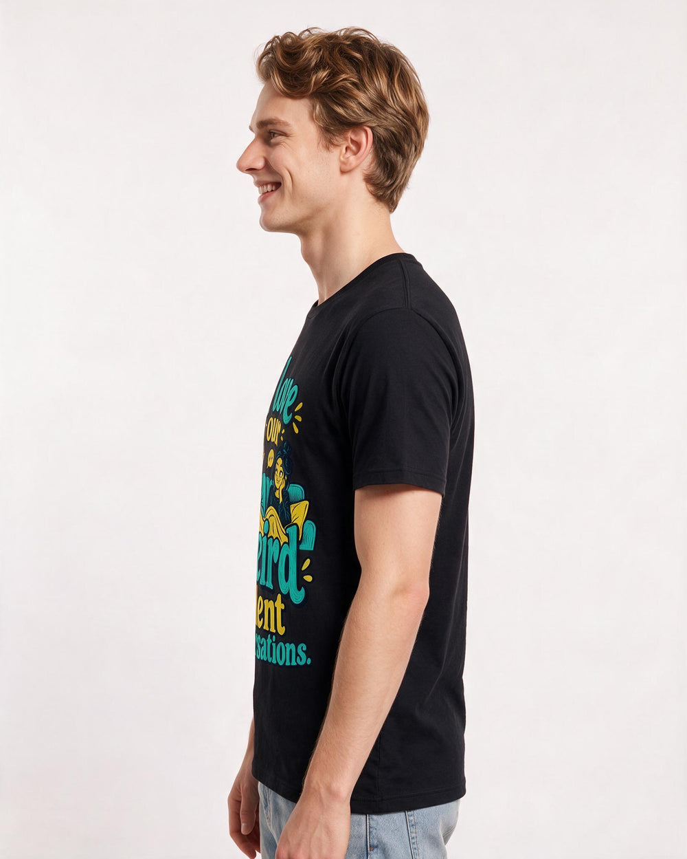 Couples Black T-Shirt for Men – Everyday Expression Graphic Tee product image 2