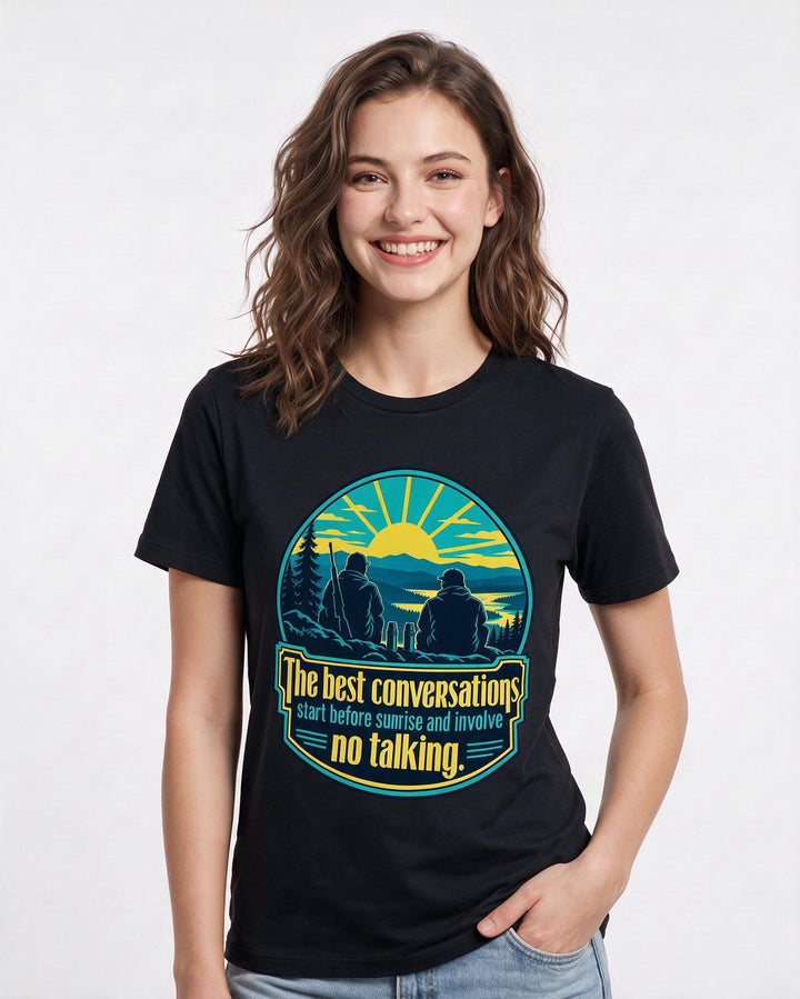 Hunting Black T-Shirt for Women – Everyday Expression Graphic Tee product image 1