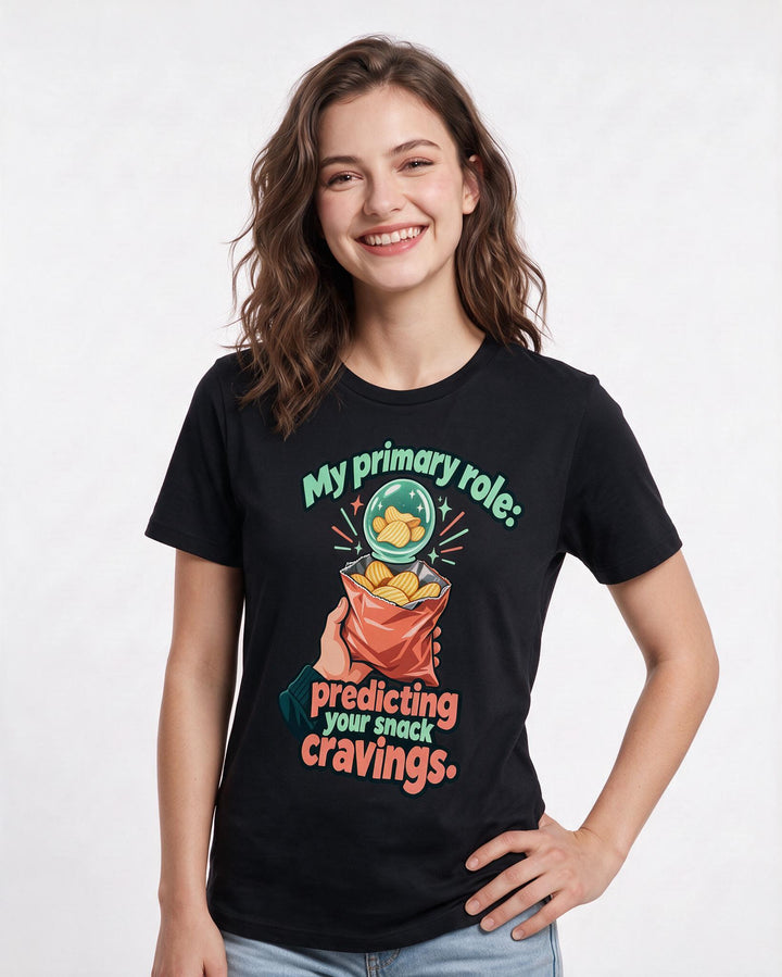 Couples Black T-Shirt for Women – Everyday Expression Graphic Tee product image 1