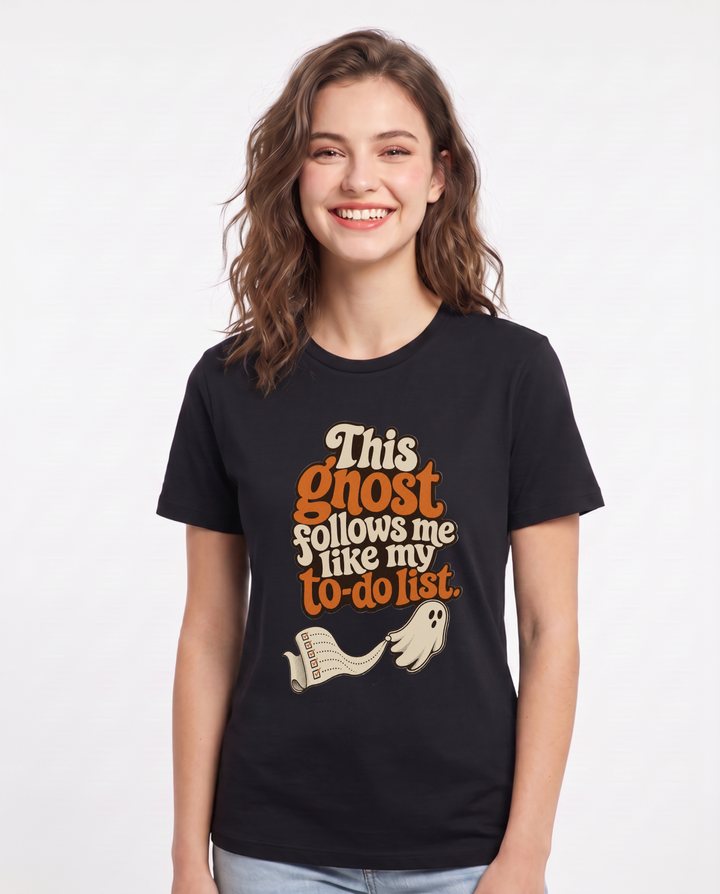 Halloween Black T-Shirt for Women – Halloween Theme Graphic Tee product image 3