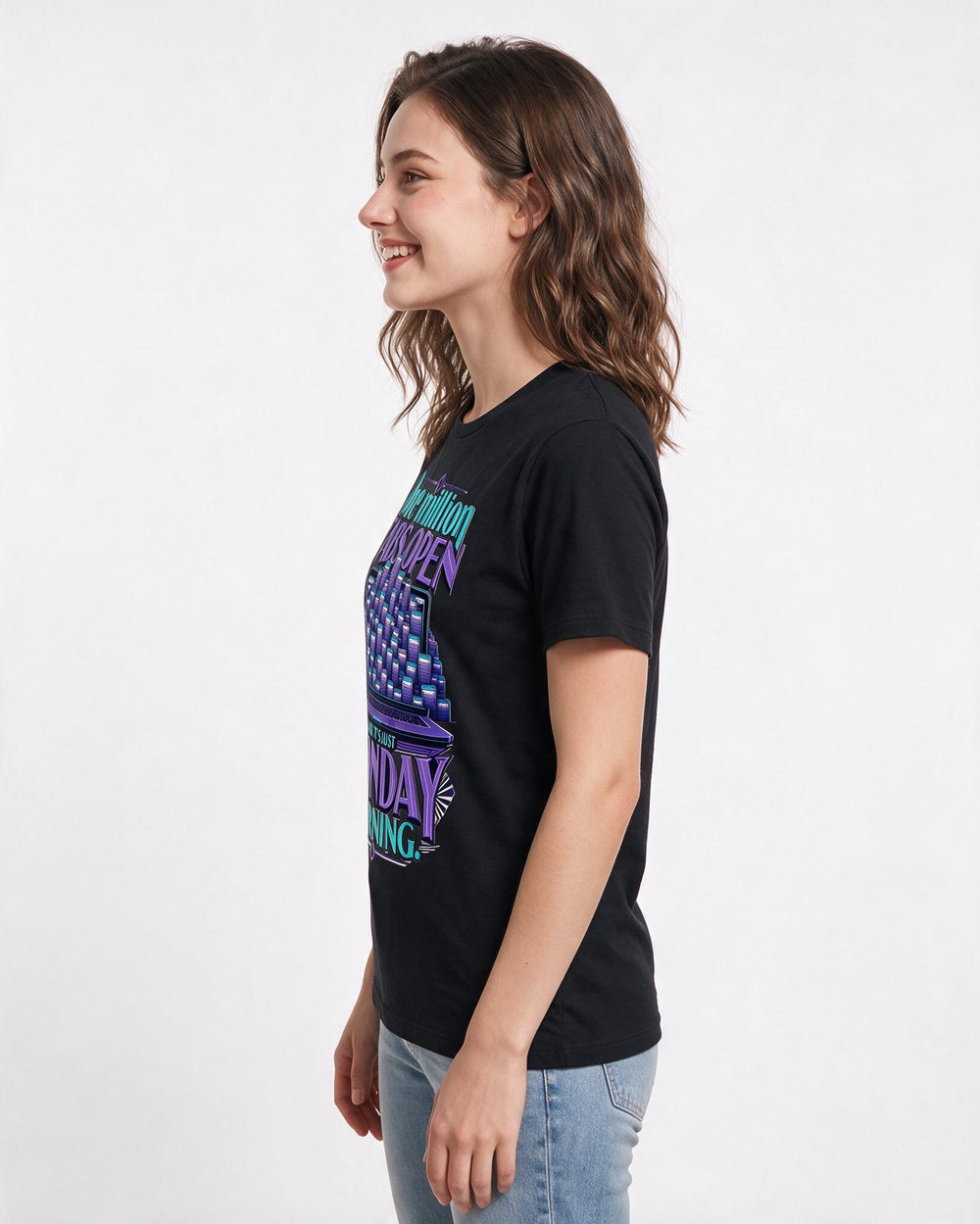 Meme Black T-Shirt for Women – Everyday Expression Graphic Tee product image 2