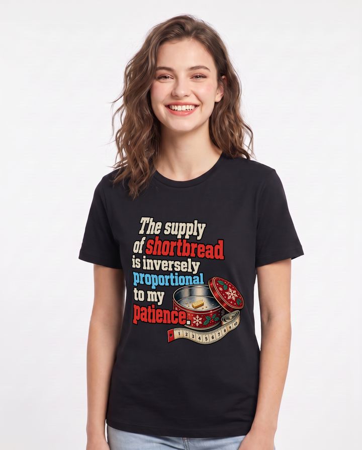 Christmas Black T-Shirt for Women – Holiday Theme Graphic Tee product image 3