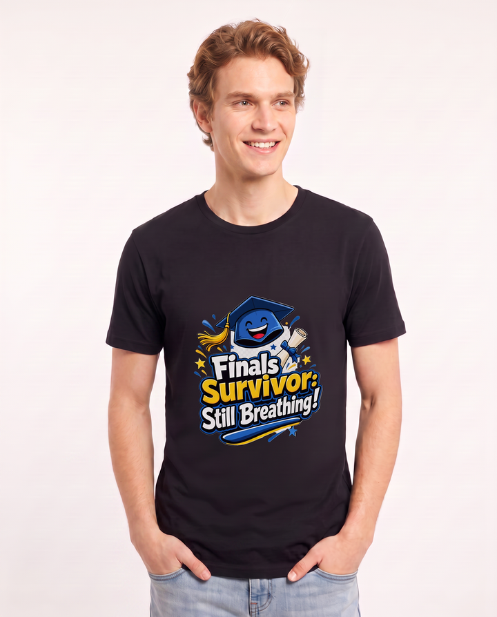 Finals Survivor: Still Breathing! Men's Black T-Shirt product image 1