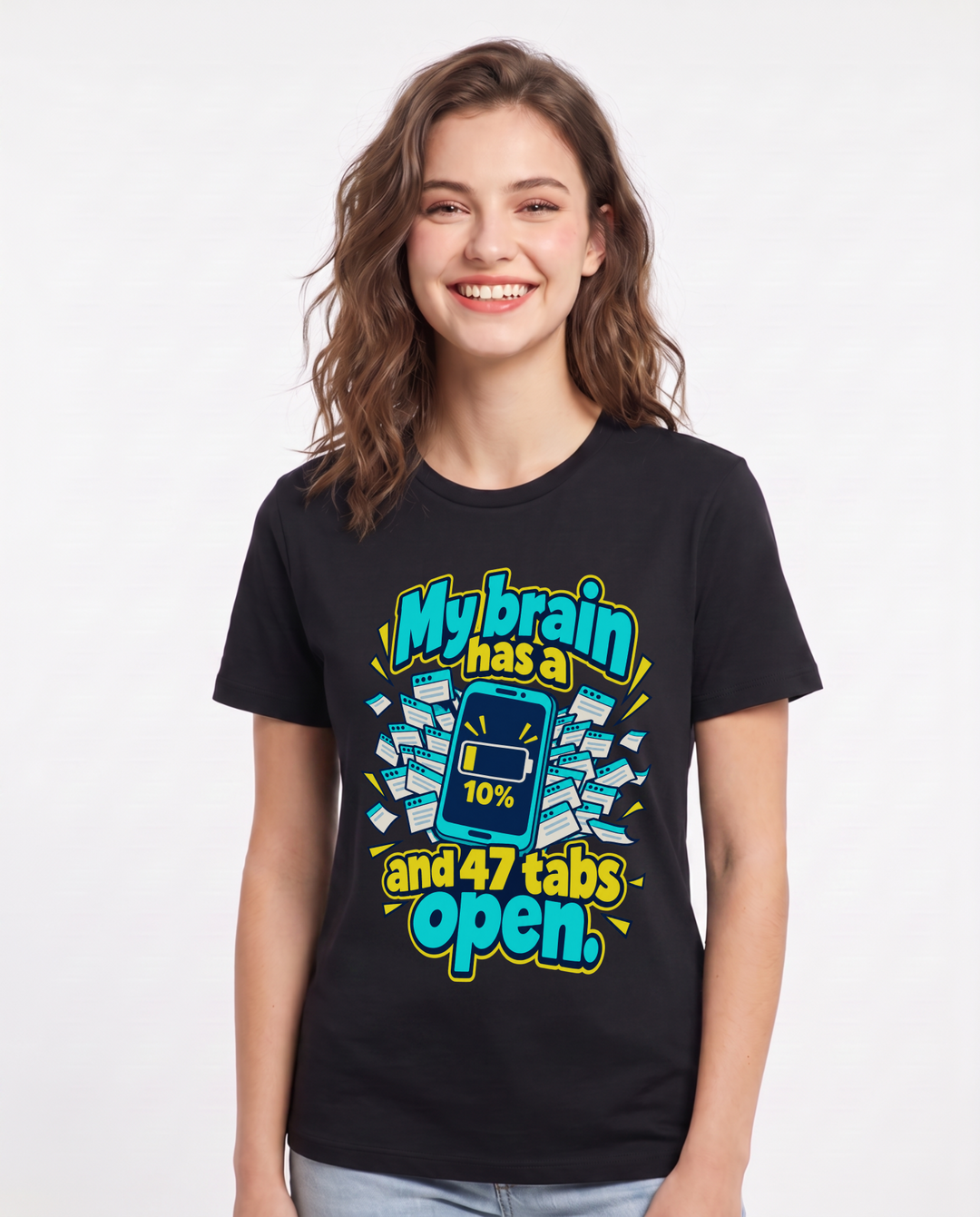 Meme Black T-Shirt for Women – Everyday Expression Graphic Tee product image 3