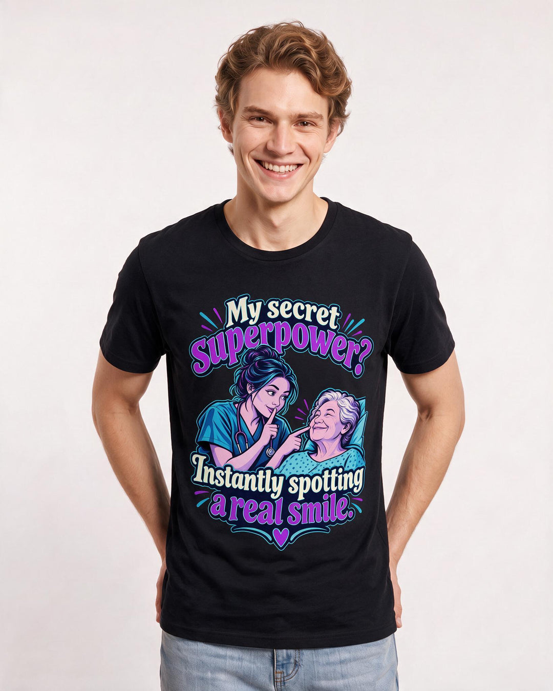Nurse Black T-Shirt for Men – Nursing Life Graphic Tee product image 1