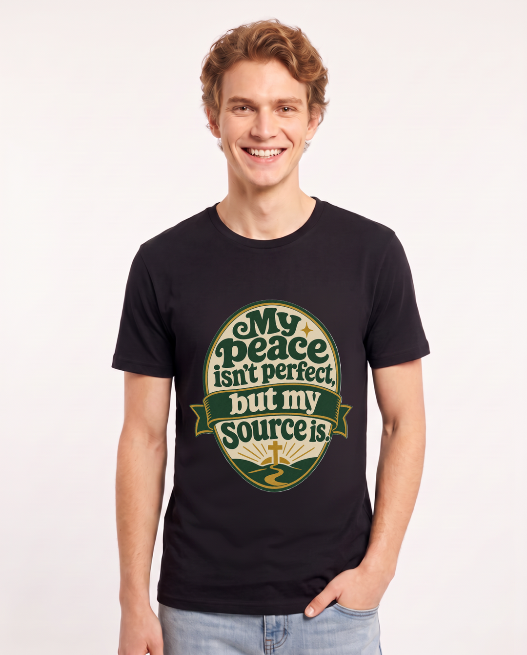 Graphic Men's Black T-Shirt - My peace isn't perfect, but my source product image 1
