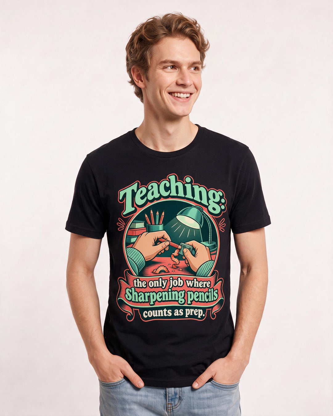 Teacher Black T-Shirt for Men – Everyday Expression Graphic Tee product image 1