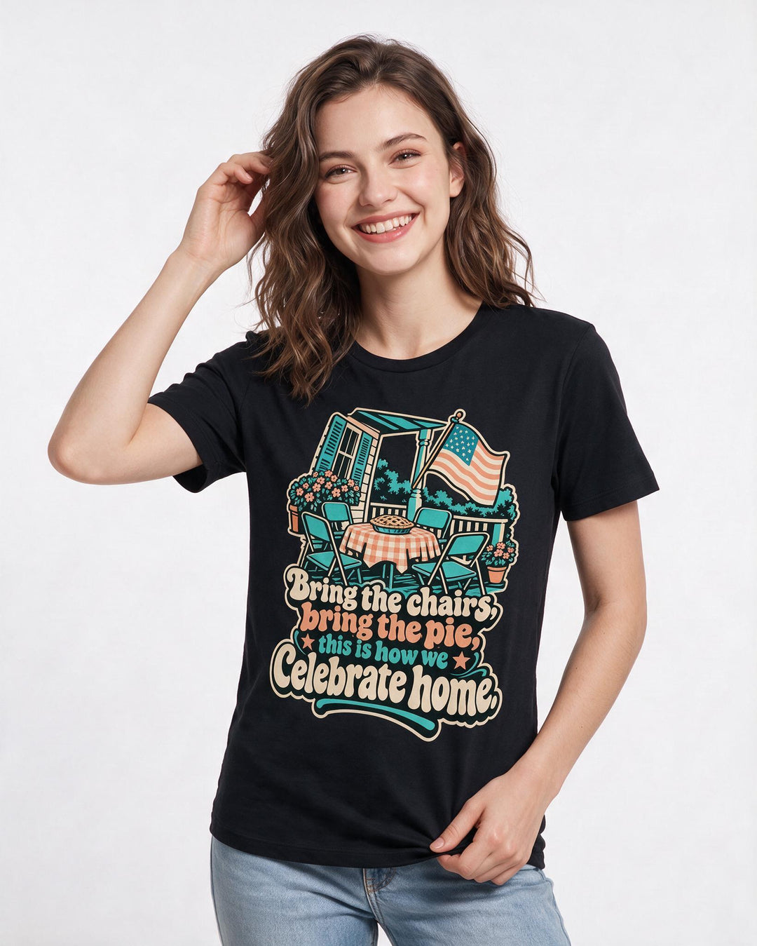 Patriotic Black T-Shirt for Women – Everyday Expression Graphic Tee product image 1