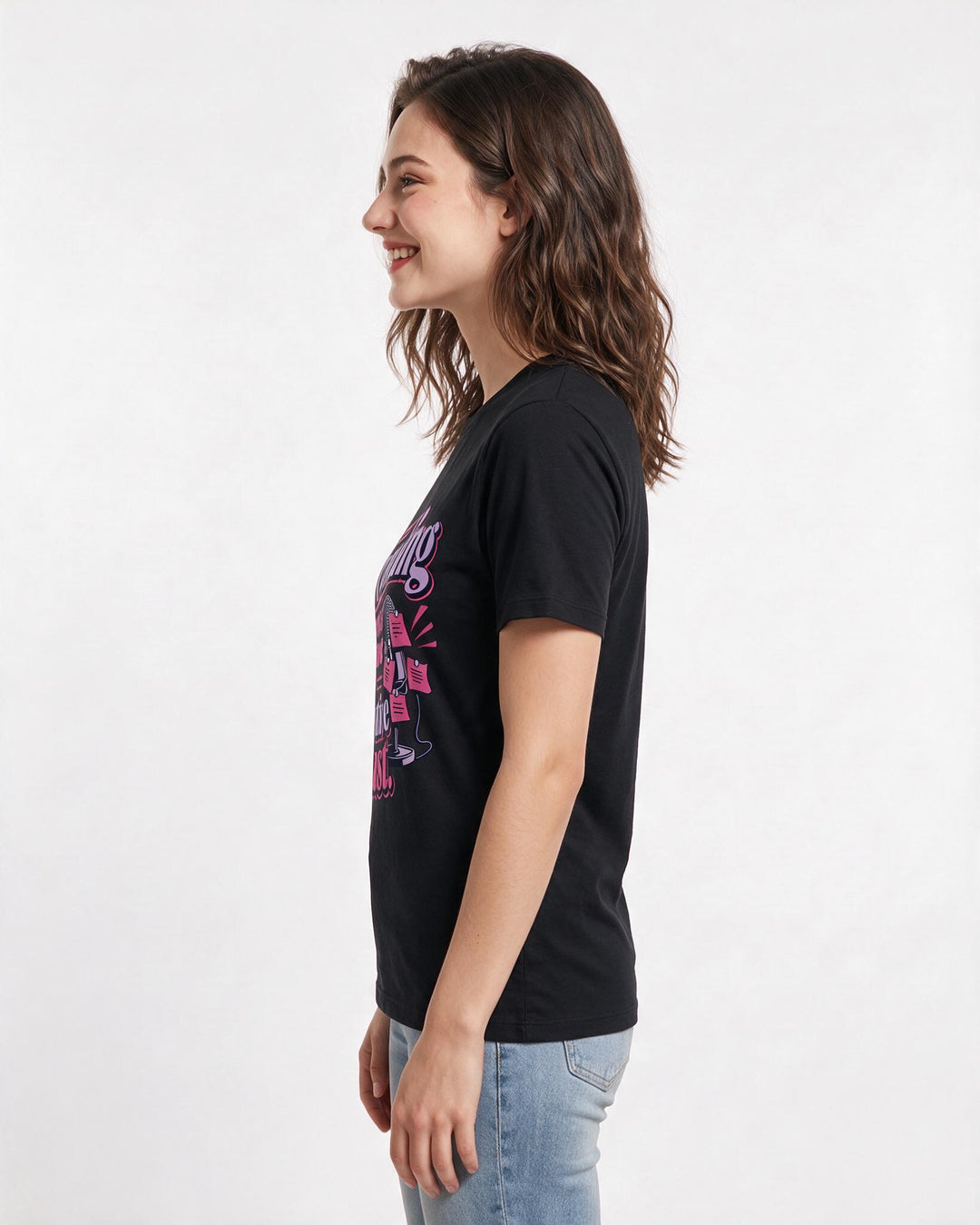 Meme Black T-Shirt for Women – Everyday Expression Graphic Tee product image 2