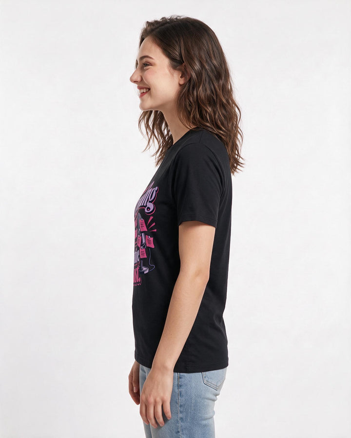 Meme Black T-Shirt for Women – Everyday Expression Graphic Tee product image 2