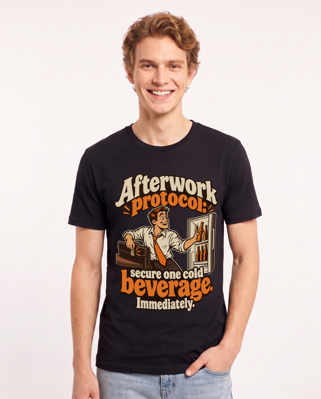 Beer Black T-Shirt for Men – Everyday Expression Graphic Tee product image 3