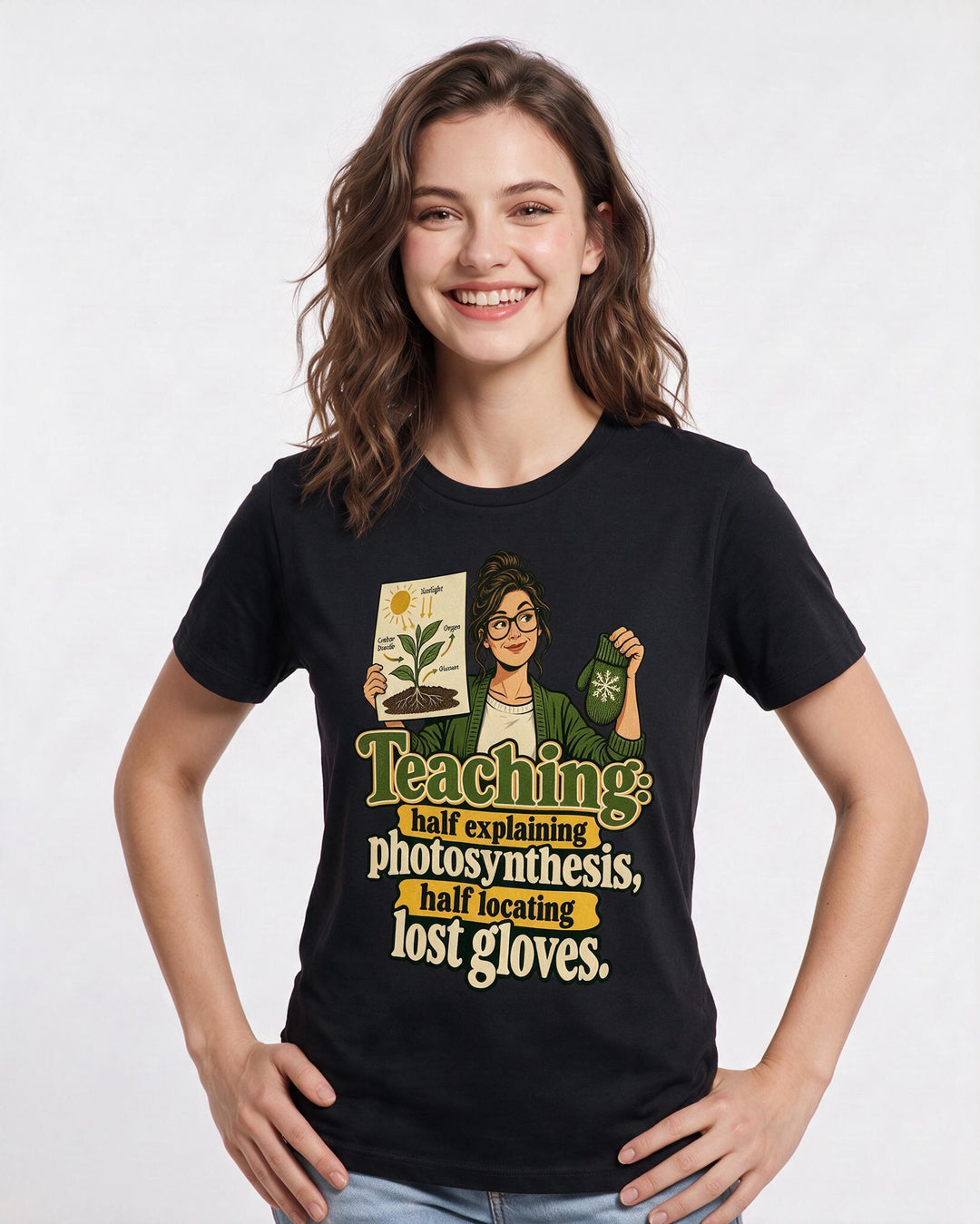 Teacher Black T-Shirt for Women – Everyday Expression Graphic Tee product image 1