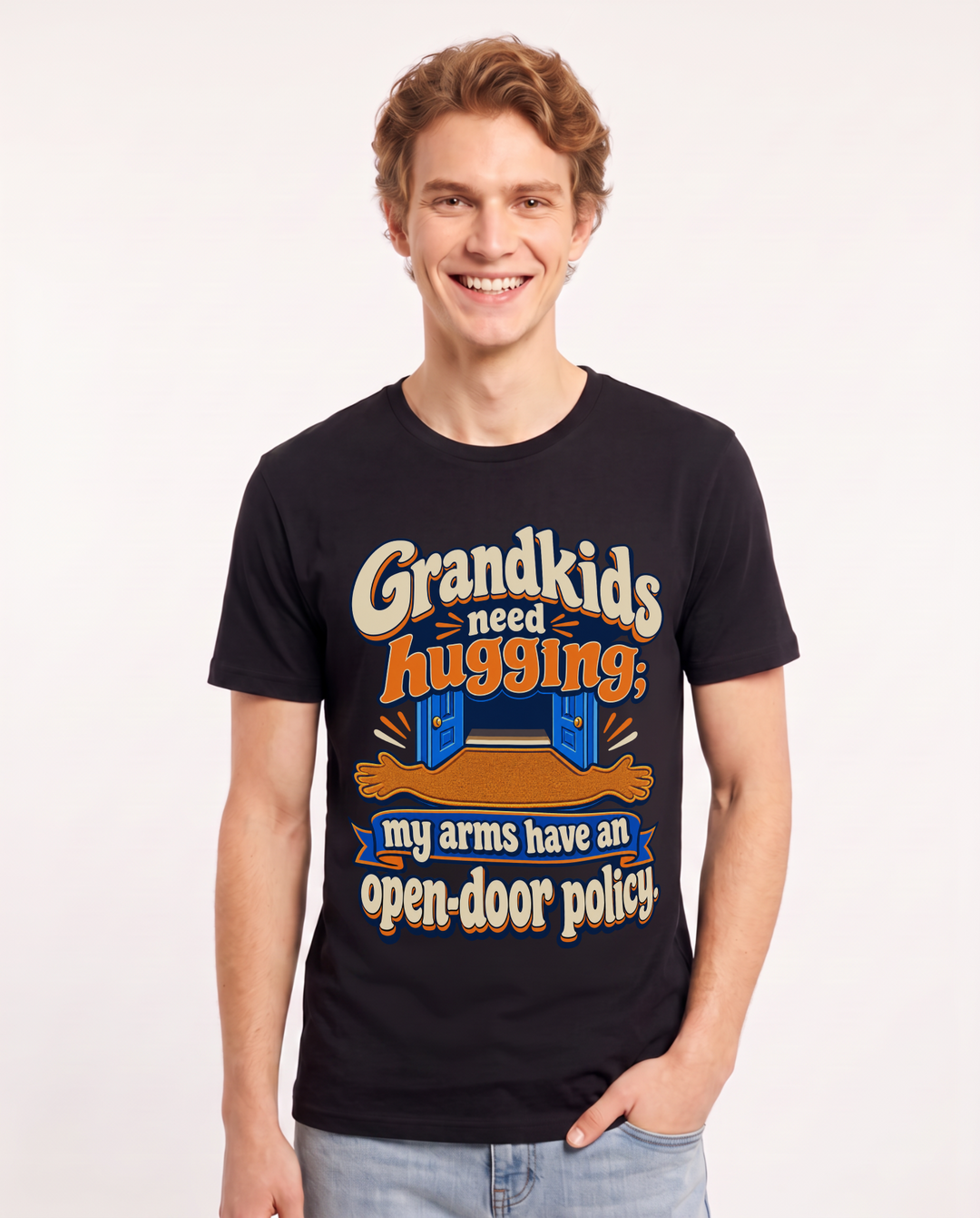 Grandparent Black T-Shirt for Men – Everyday Expression Graphic Tee product image 3