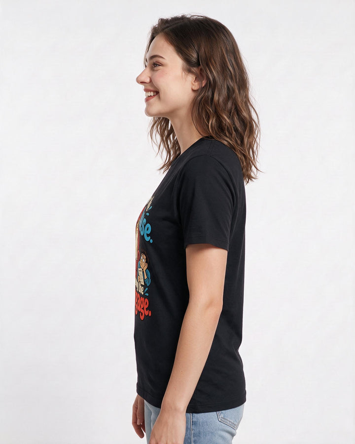 Cat Lover Black T-Shirt for Women – Everyday Expression Graphic Tee product image 2