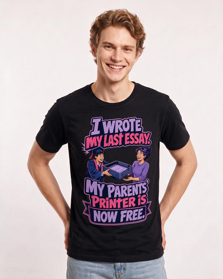 Graduation Black T-Shirt for Men – Everyday Expression Graphic Tee product image 1