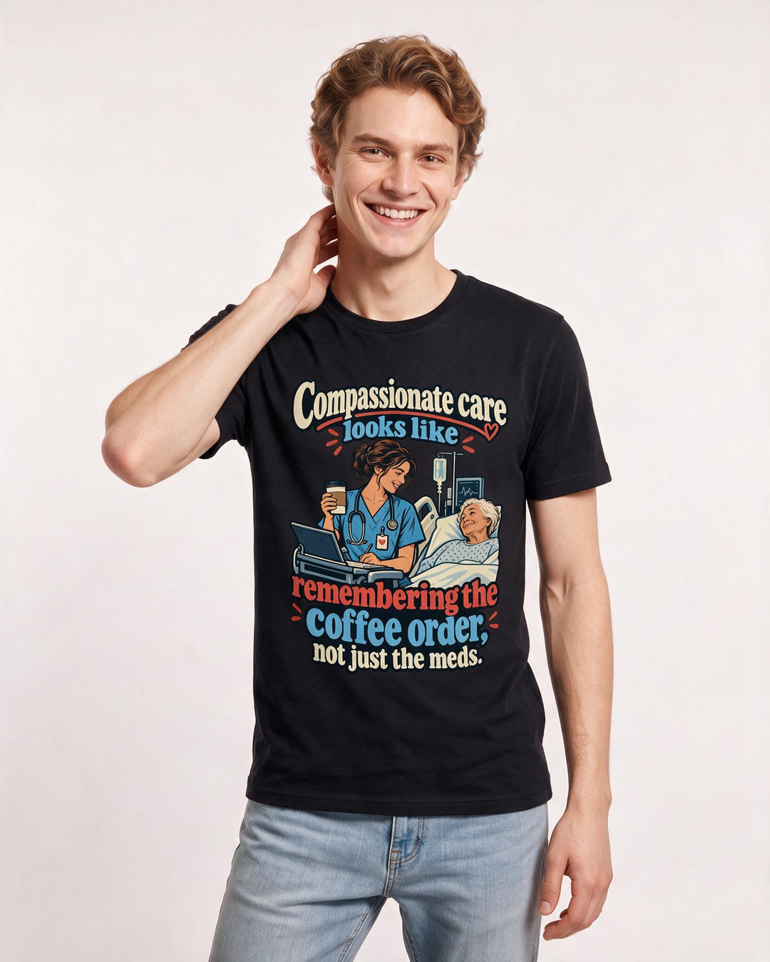 Nurse Black T-Shirt for Men – Nursing Life Graphic Tee product image 1
