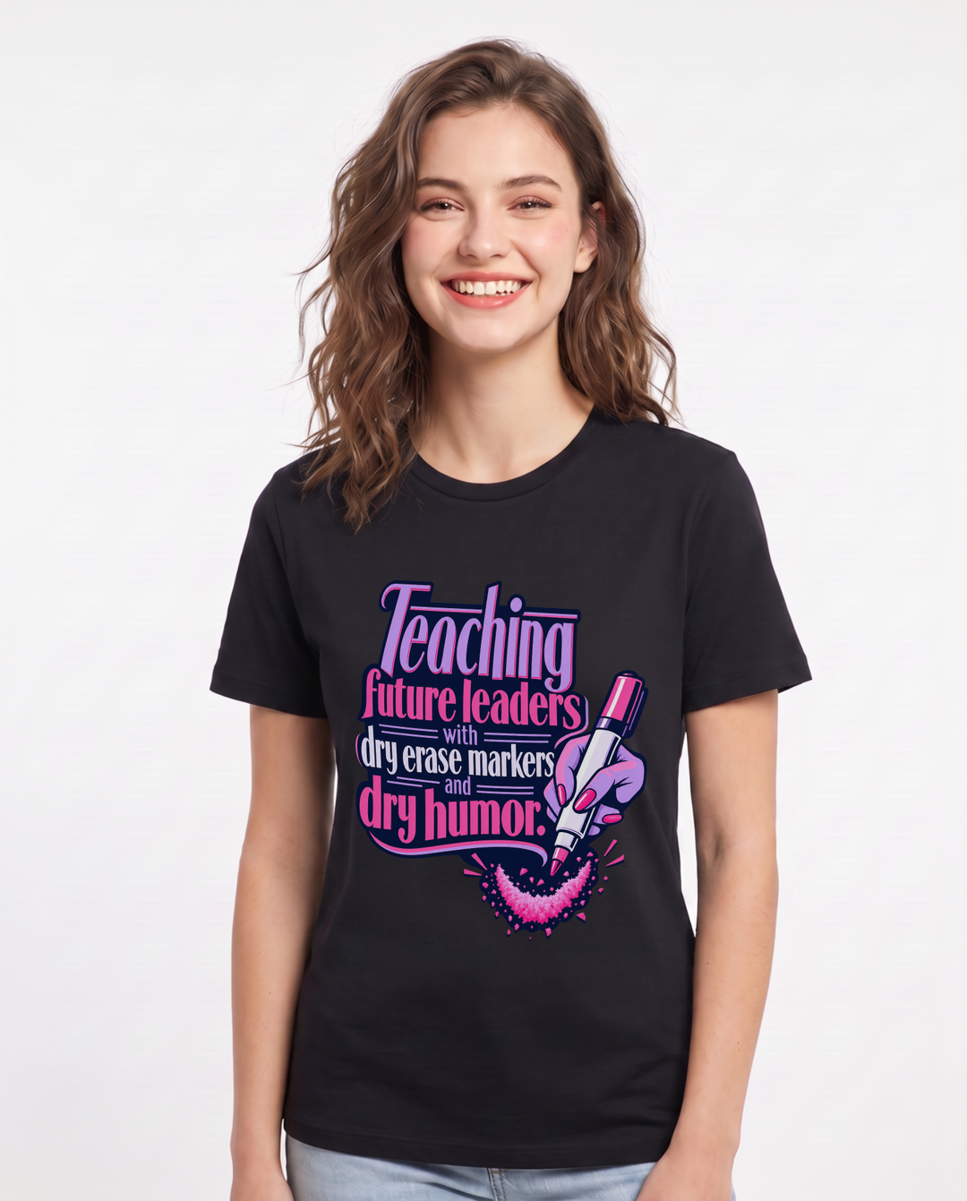 Teacher Black T-Shirt for Women – Everyday Expression Graphic Tee product image 3