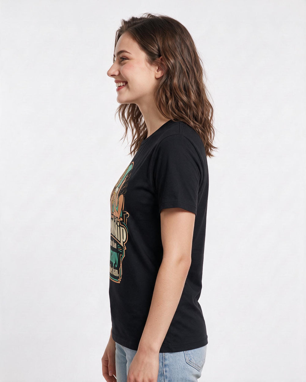 Beer Black T-Shirt for Women – Everyday Expression Graphic Tee product image 2
