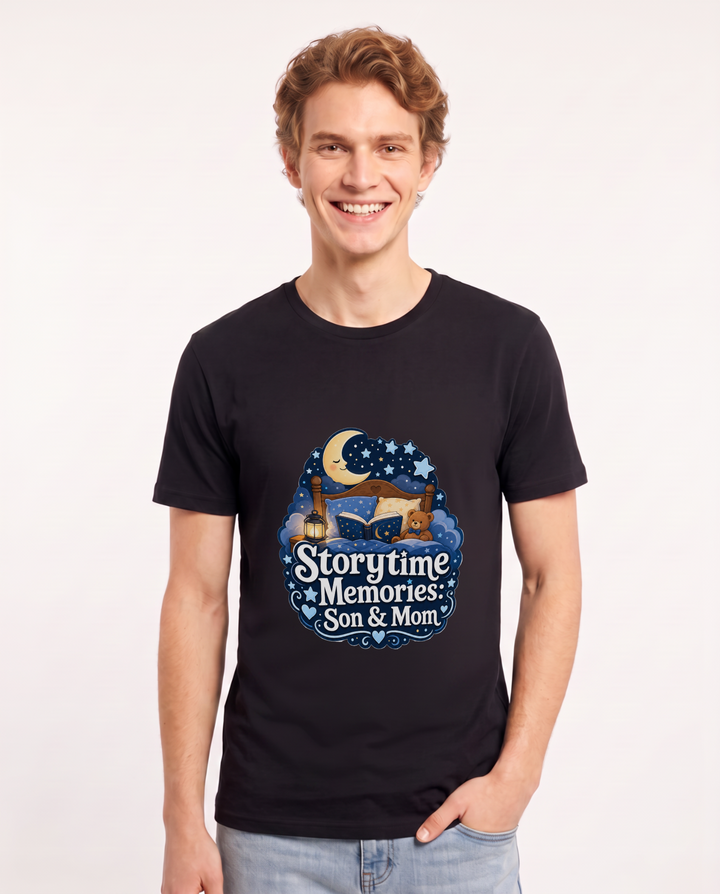 Storytime Memories: Son & Mom Men's Black T-Shirt product image 2