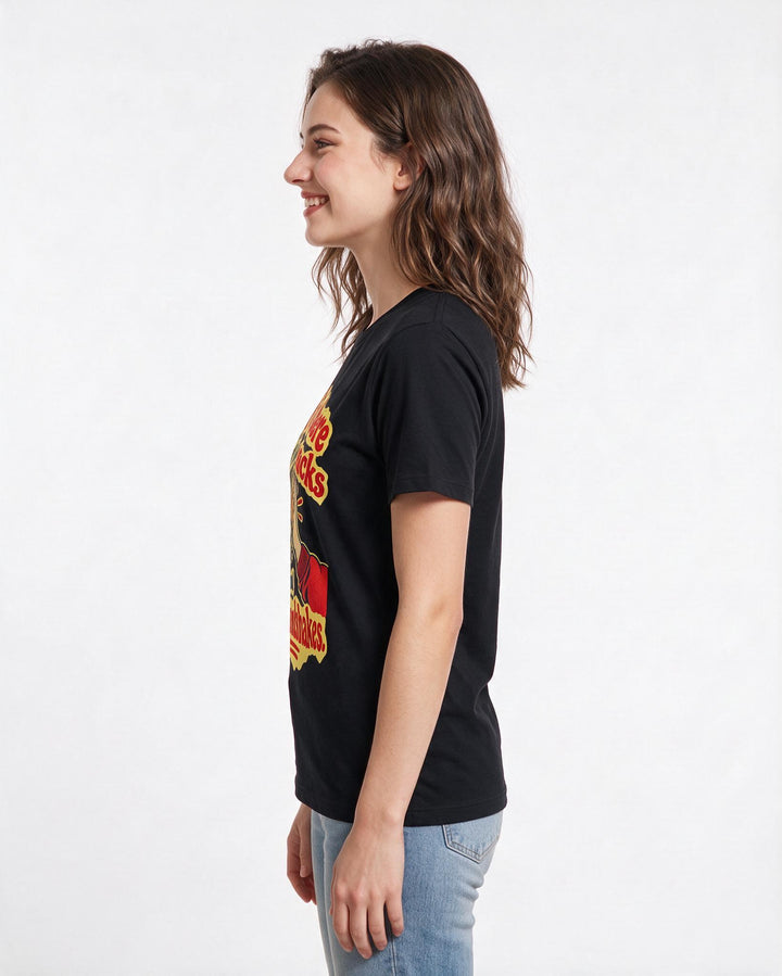 Couples Black T-Shirt for Women – Everyday Expression Graphic Tee product image 2