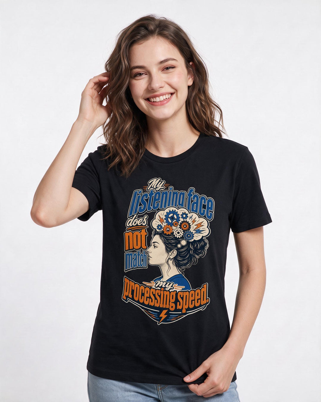 Neurodiversity Black T-Shirt for Women – Everyday Expression Graphic Tee product image 1