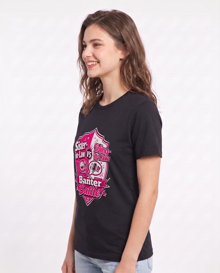 Sister-in-Law vs Sibling-in-Law: Banter Battle Women's Black T-Shirt product image 3