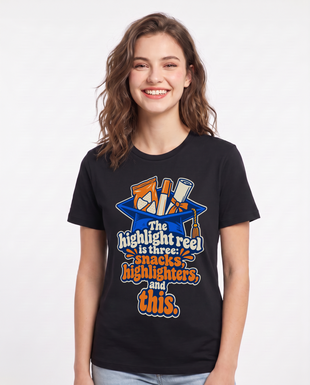 Graduation Black T-Shirt for Women – Everyday Expression Graphic Tee product image 3