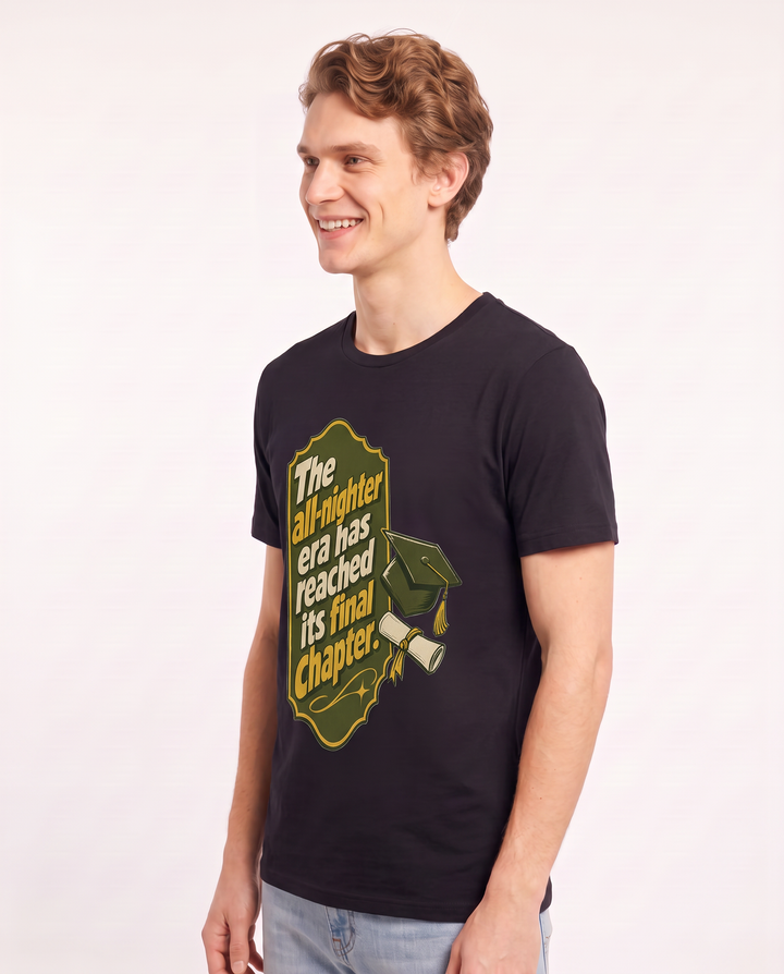 Graduation Gift Men's Black T-Shirt - The all-nighter era has reached product image 2