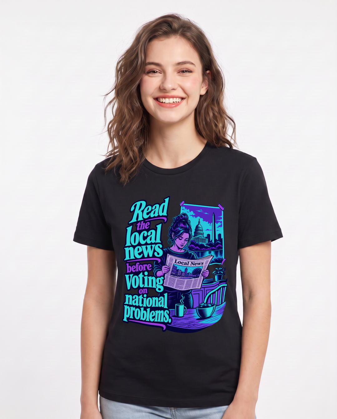 Political Statement Black T-Shirt for Women – Everyday Expression Graphic Tee product image 3