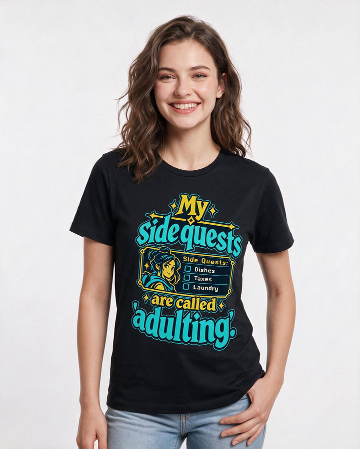 Gaming Black T-Shirt for Women – Game Night Graphic Tee product image 1