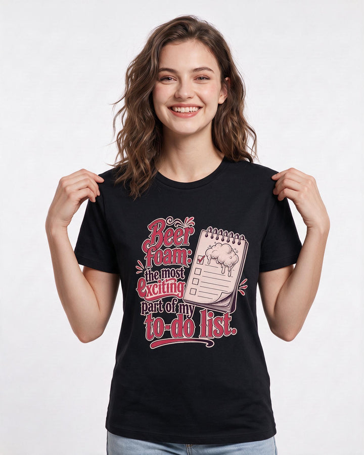 Beer Black T-Shirt for Women – Everyday Expression Graphic Tee product image 3