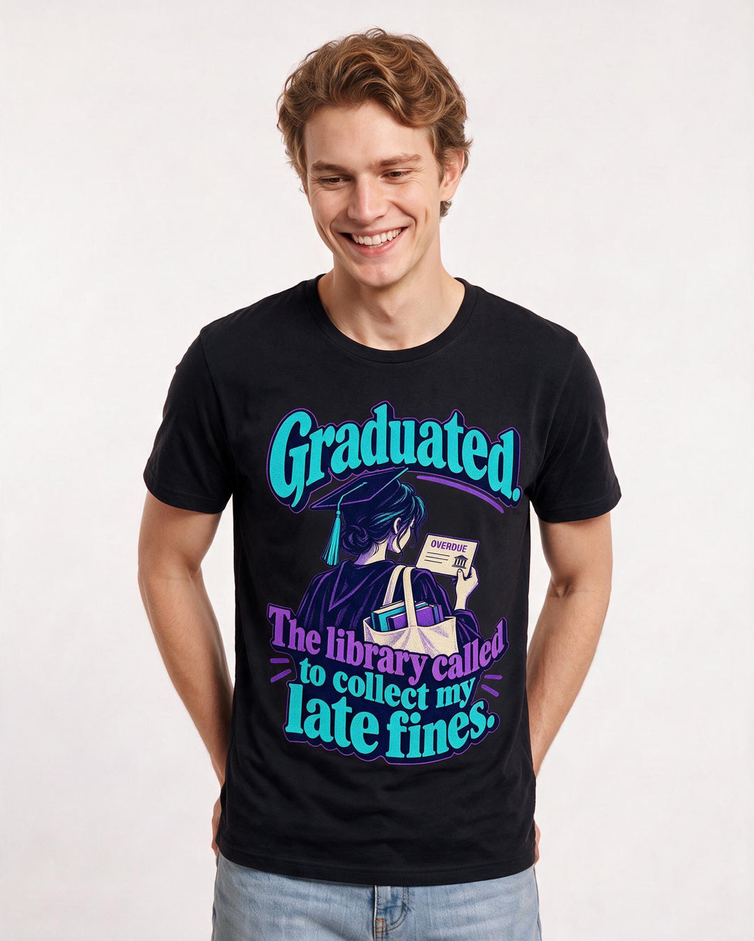 Graduation Black T-Shirt for Men – Everyday Expression Graphic Tee product image 1
