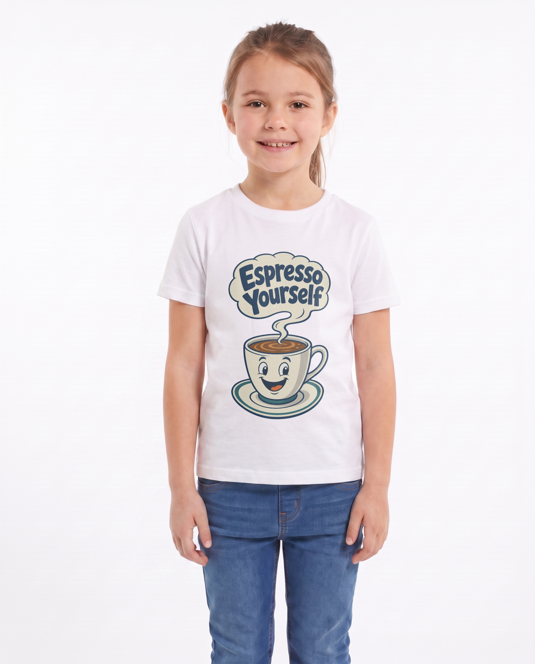 Espresso Yourself White T-Shirt mockup 1