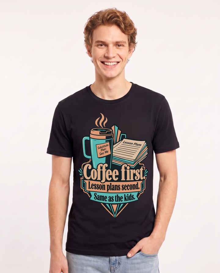 Teacher Black T-Shirt for Men – Everyday Expression Graphic Tee product image 3