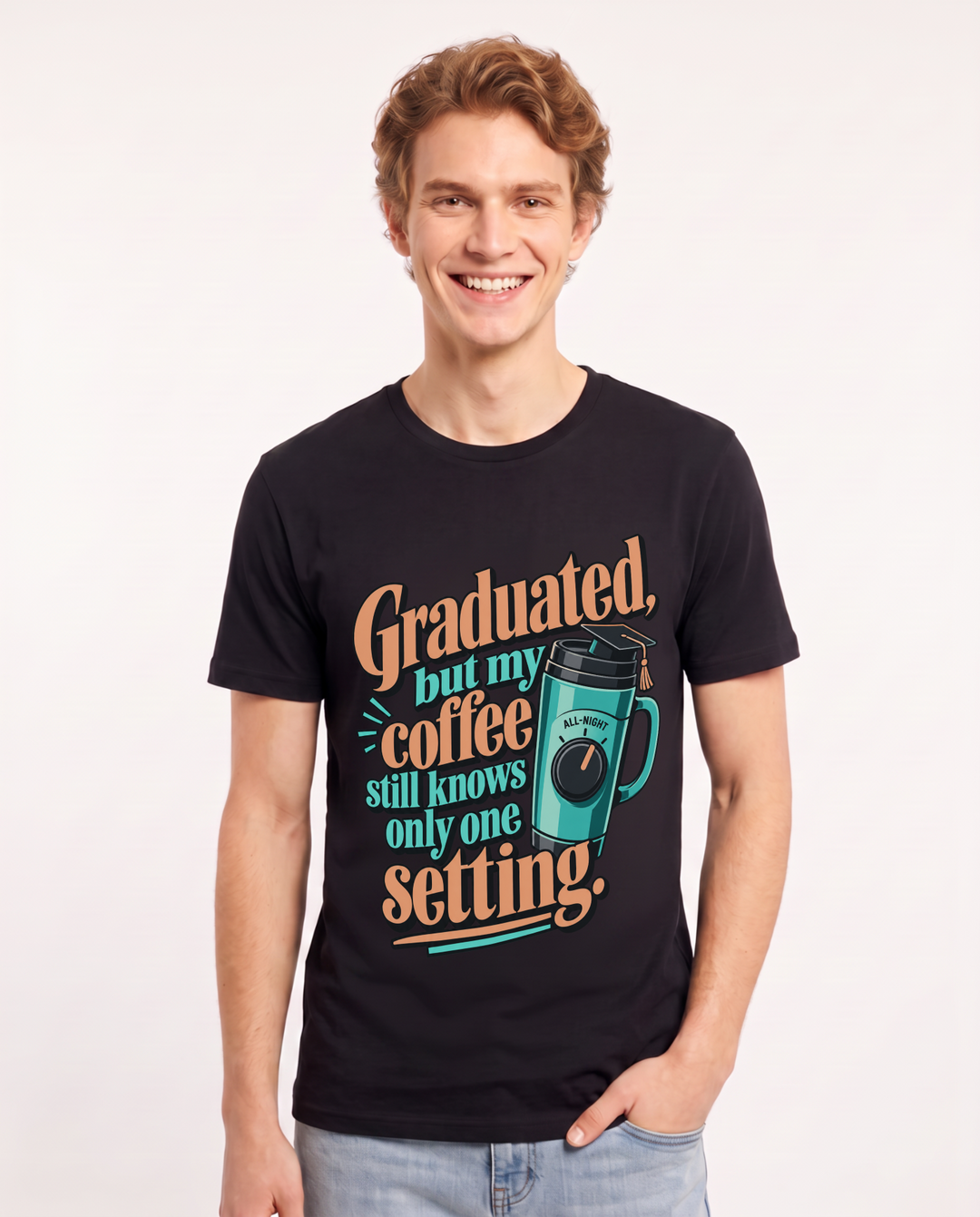 Graduation Black T-Shirt for Men – Everyday Expression Graphic Tee product image 3
