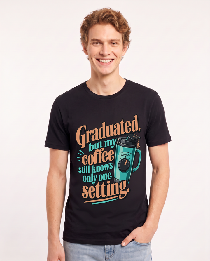 Graduation Black T-Shirt for Men – Everyday Expression Graphic Tee product image 3