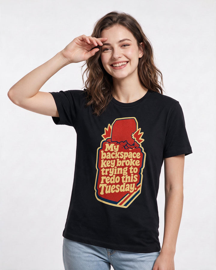 Gaming Women's Black T-Shirt - My backspace key broke trying to redo product image 3