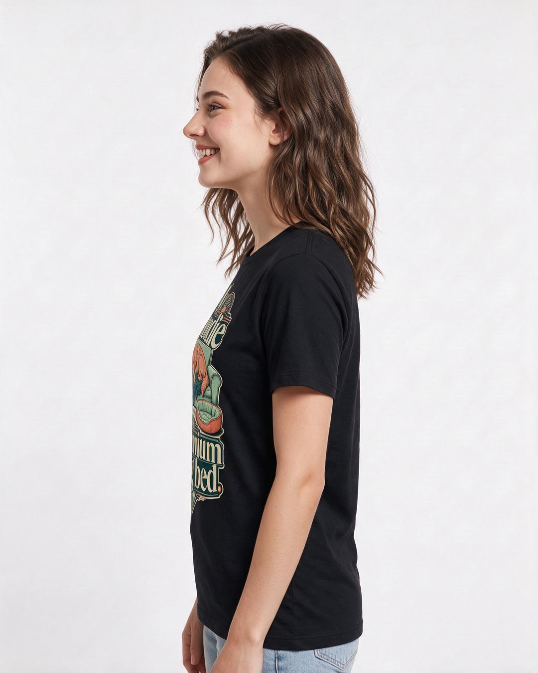 Cat Lover Black T-Shirt for Women – Everyday Expression Graphic Tee product image 2