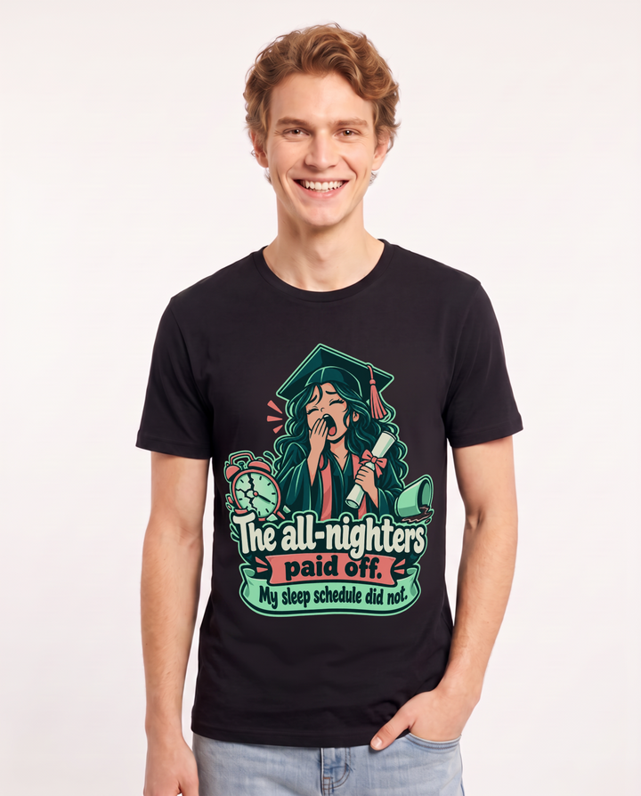 Graduation Black T-Shirt for Men – Everyday Expression Graphic Tee product image 3
