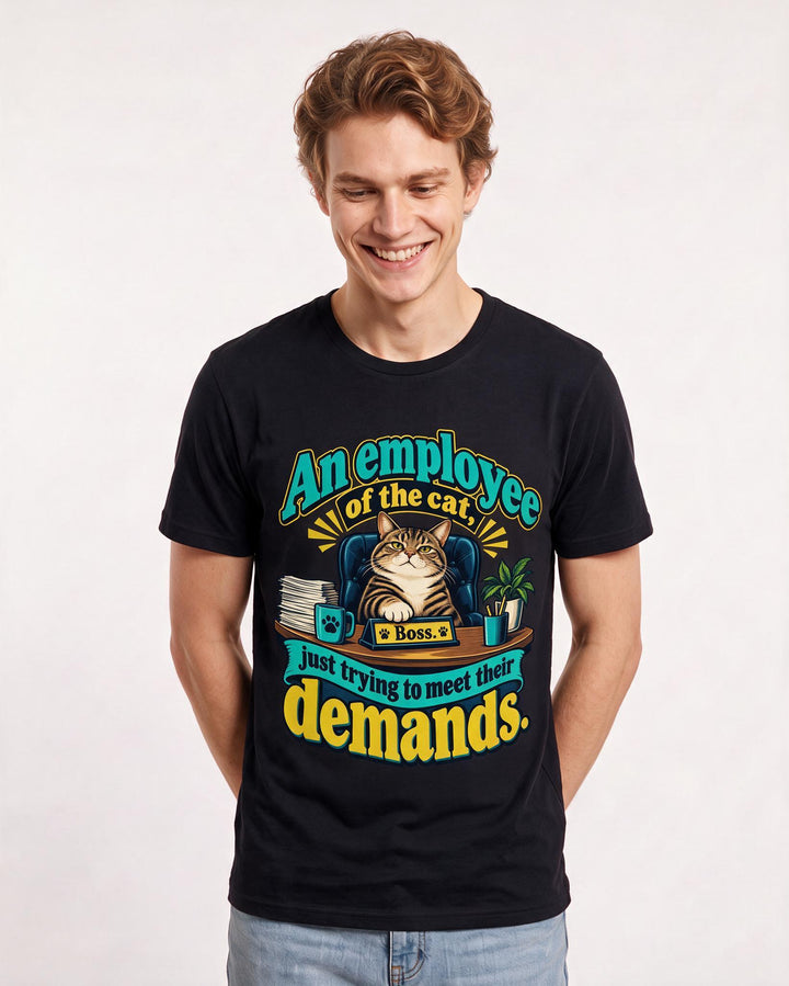 Cat Lover Black T-Shirt for Men – Everyday Expression Graphic Tee product image 1