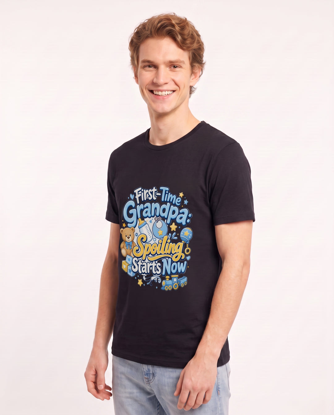 First-Time Grandpa: Spoiling Starts Now Men's Black T-Shirt product image 3