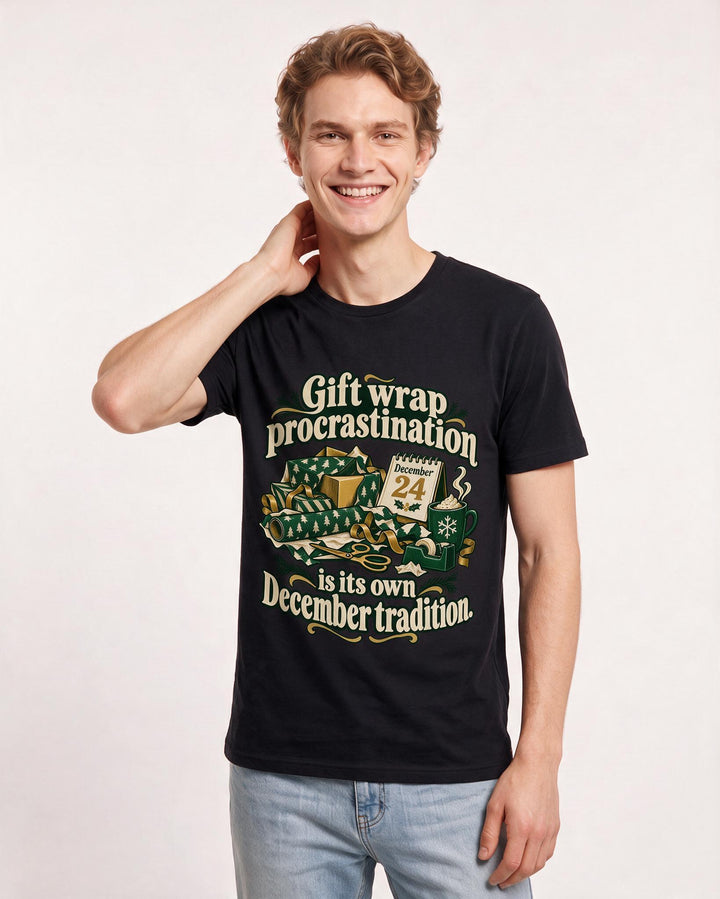 Christmas Black T-Shirt for Men – Holiday Theme Graphic Tee product image 1