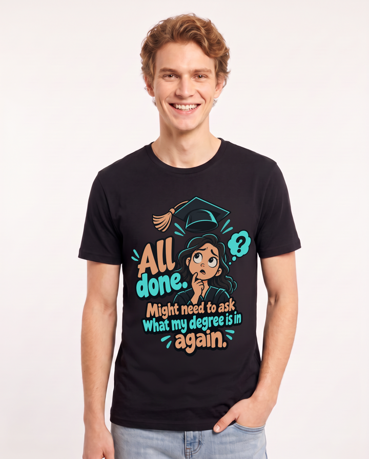 Graduation Black T-Shirt for Men – Everyday Expression Graphic Tee product image 3