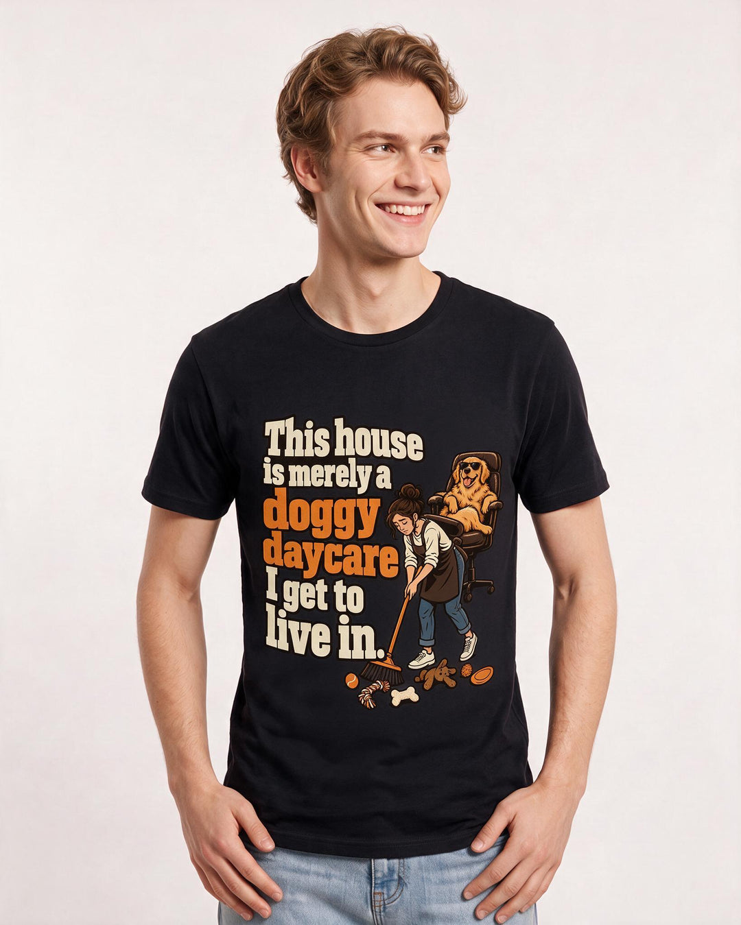 Pet Lover Black T-Shirt for Men – Everyday Expression Graphic Tee product image 1