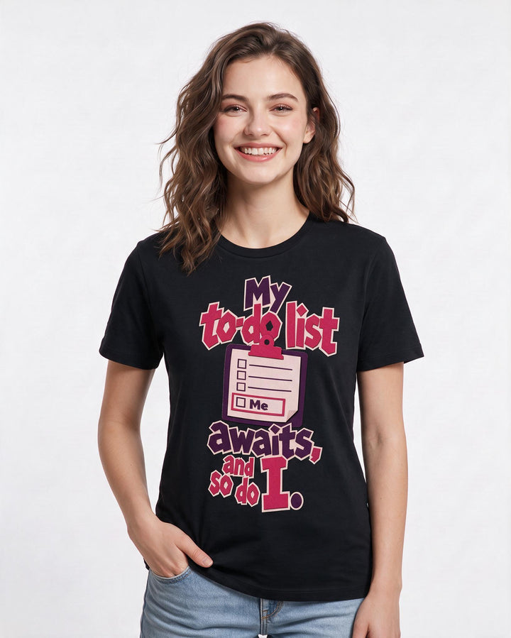 Meme Black T-Shirt for Women – Everyday Expression Graphic Tee product image 1