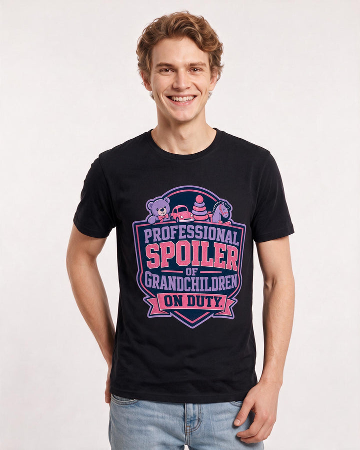 Mom Men's Black T-Shirt – Professional spoiler of grandchildren on product image 3