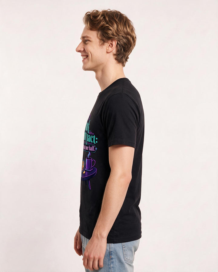 Couples Black T-Shirt for Men – Everyday Expression Graphic Tee product image 2